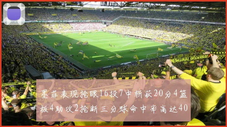 墨菲表现抢眼16投7中斩获20分4篮板4助攻2抢断三分球命中率高达40